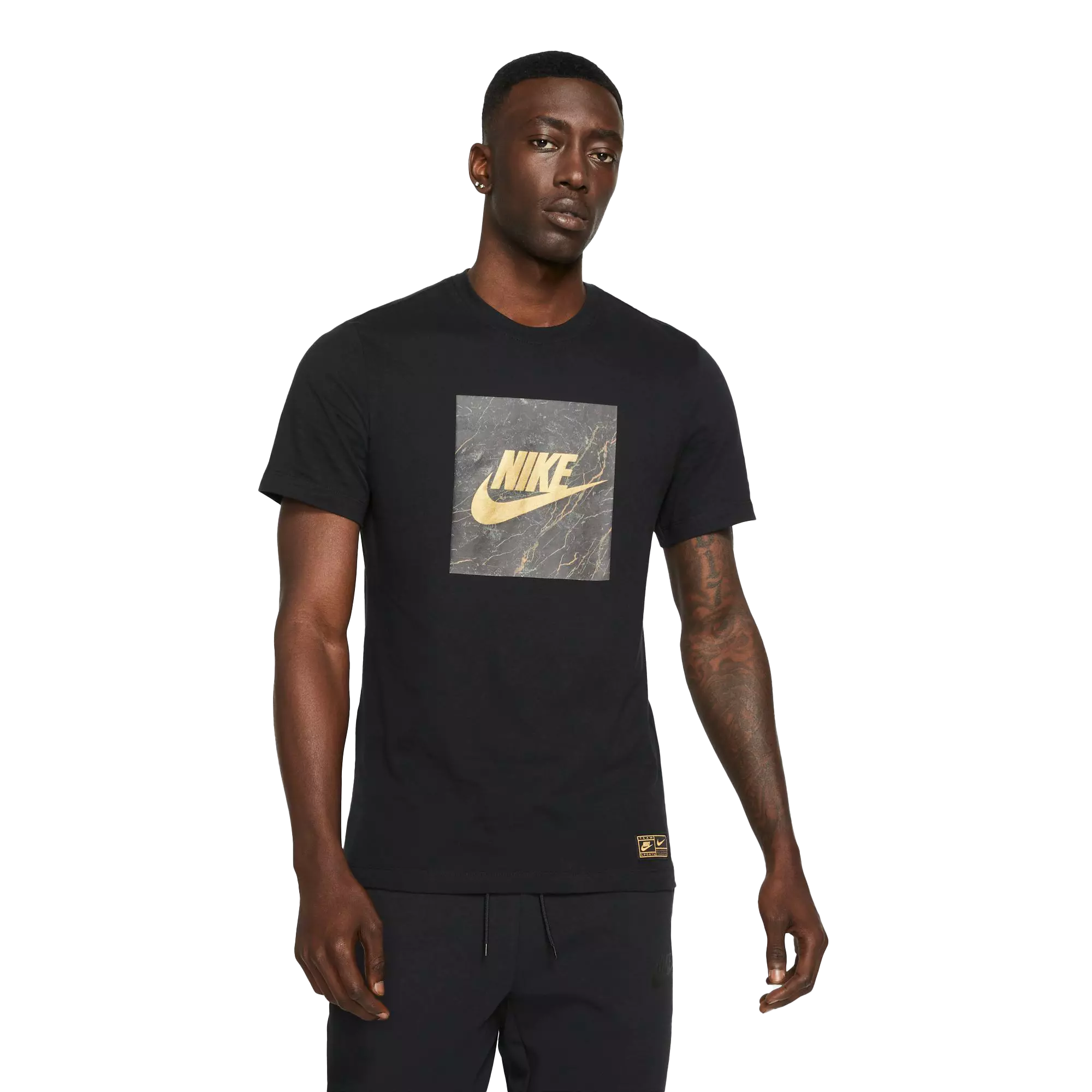 Black and hotsell gold nike tee